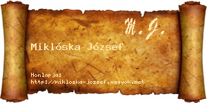 Miklóska József névjegykártya