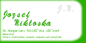 jozsef mikloska business card